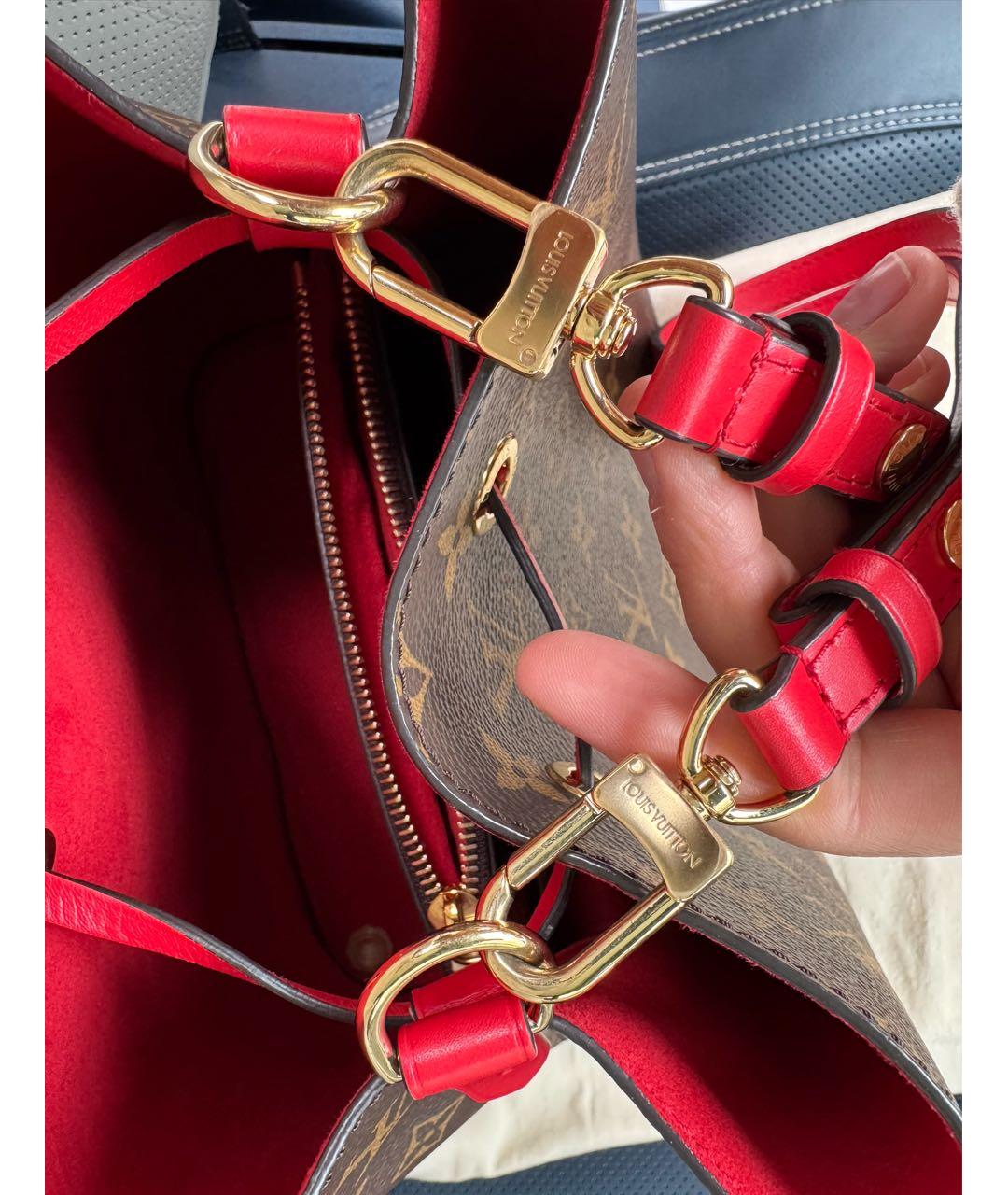 LOUIS VUITTON Коричневая сумка тоут из искусственной кожи, фото 5