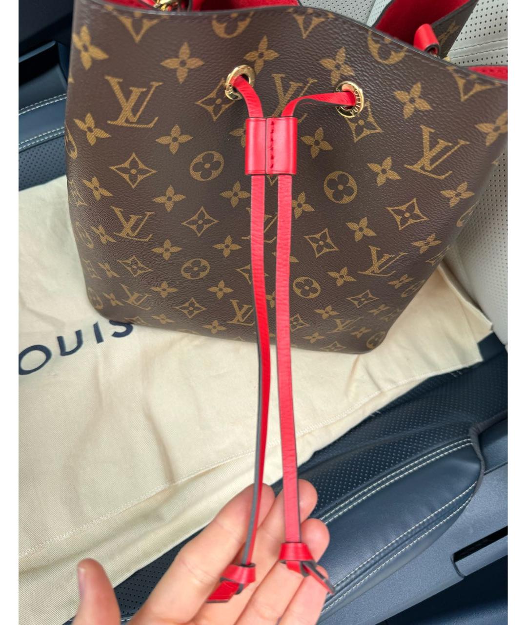 LOUIS VUITTON Коричневая сумка тоут из искусственной кожи, фото 7