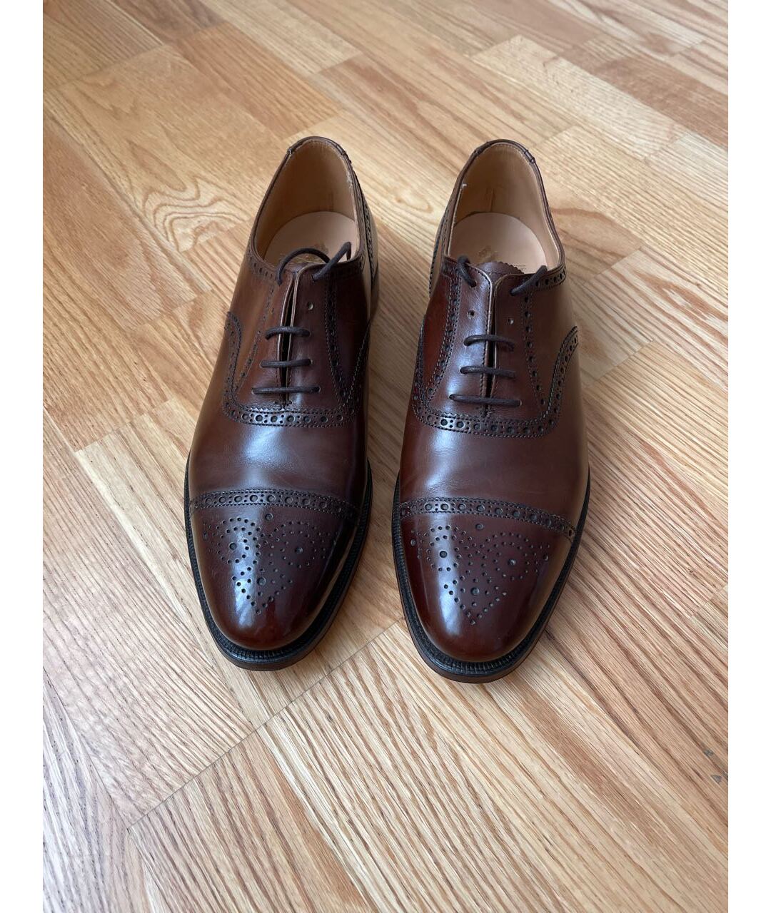 CROCKETT & JONES Коричневые кожаные туфли, фото 2