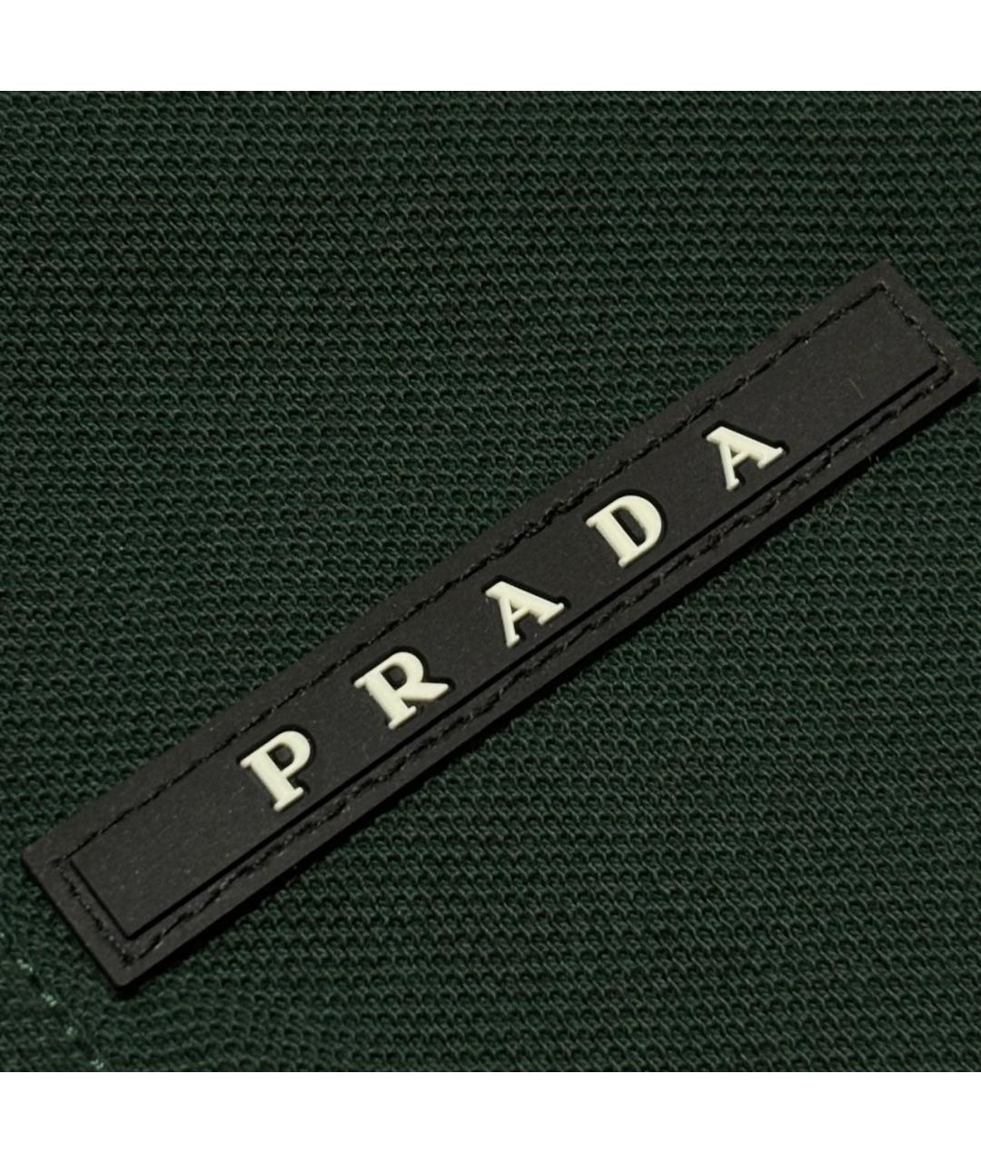 PRADA Зеленое хлопковое поло с коротким рукавом, фото 3