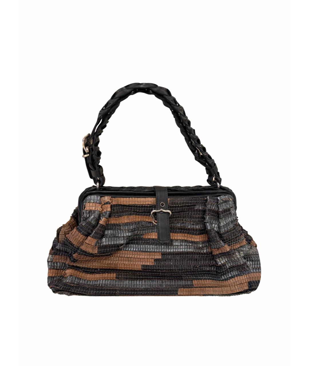 BOTTEGA VENETA Коричневая кожаная сумка с короткими ручками, фото 1