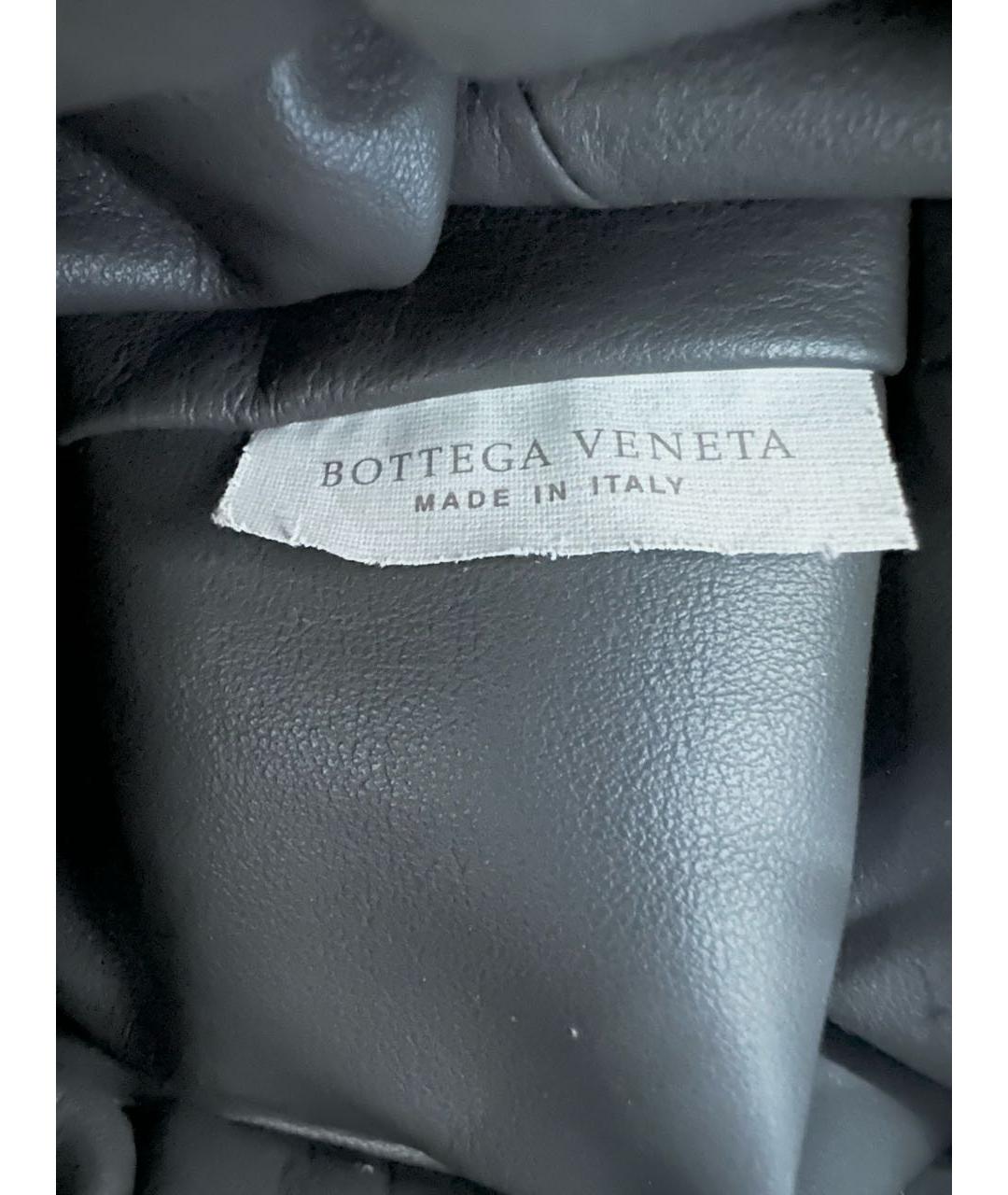 BOTTEGA VENETA Антрацитовая кожаная сумка с короткими ручками, фото 4