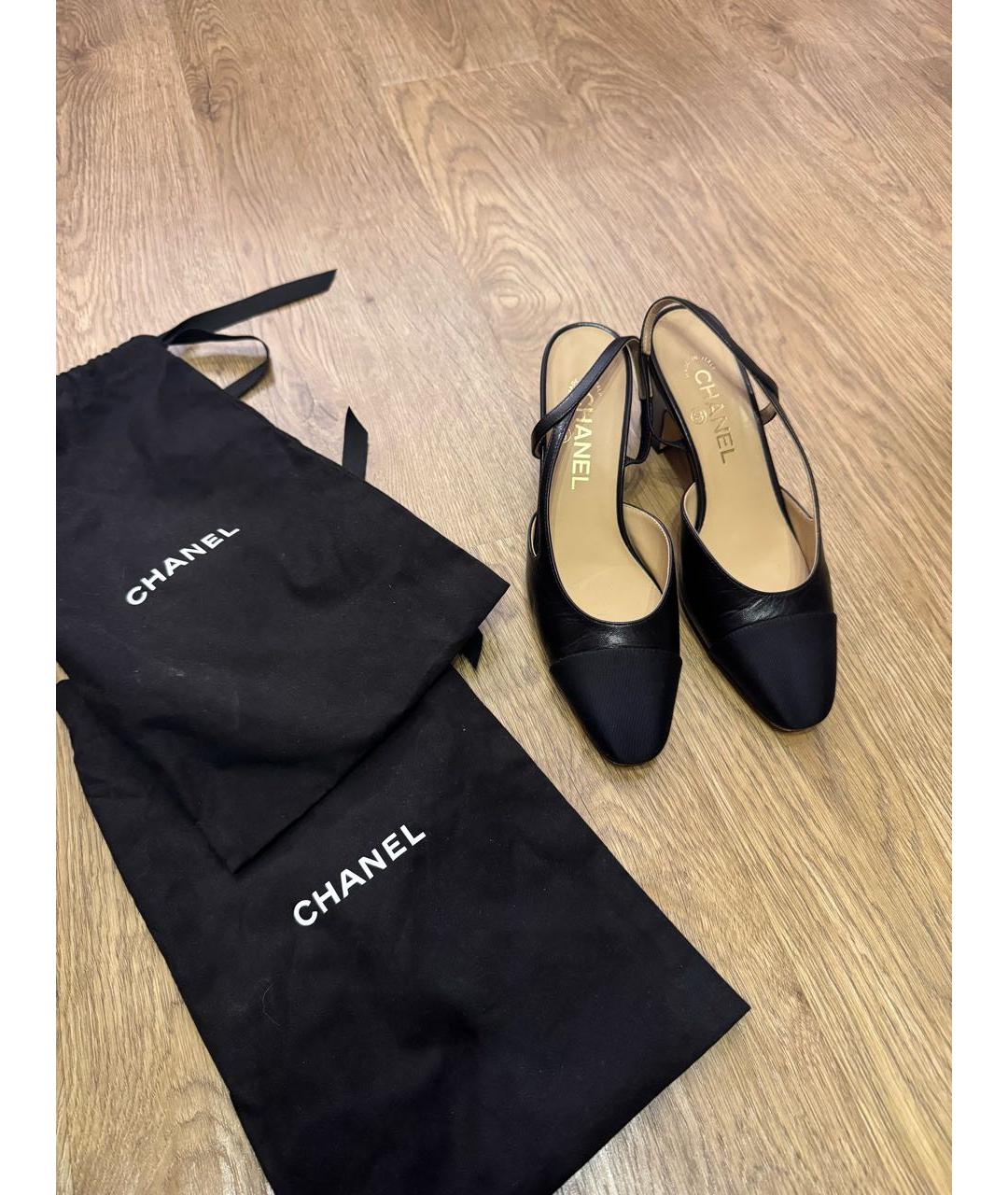 CHANEL Черные кожаные туфли, фото 2