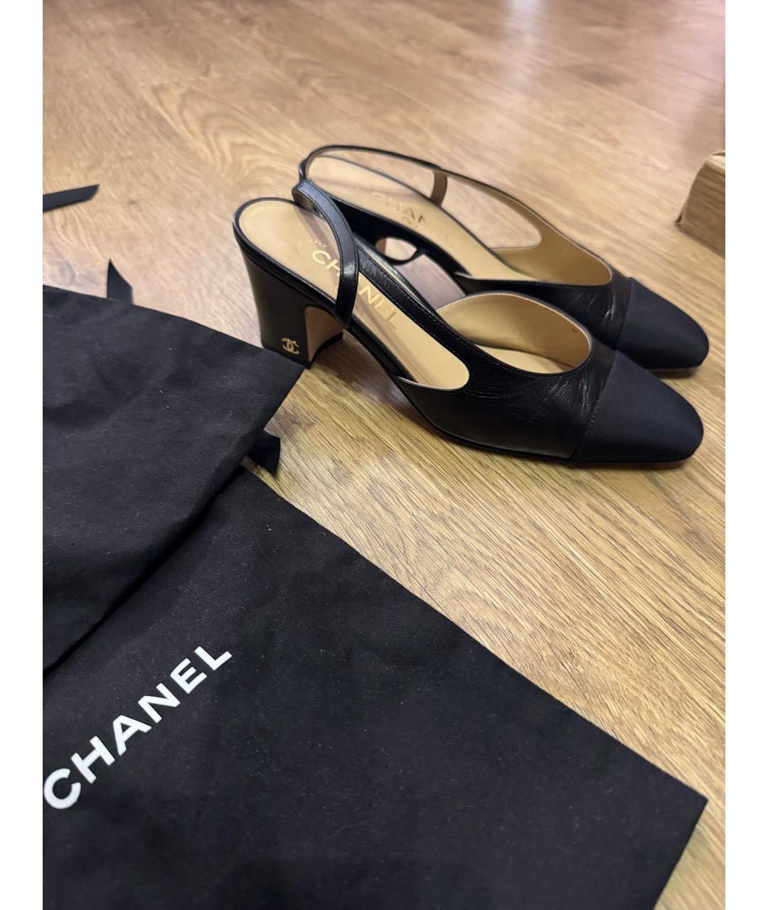 CHANEL Черные кожаные туфли, фото 3