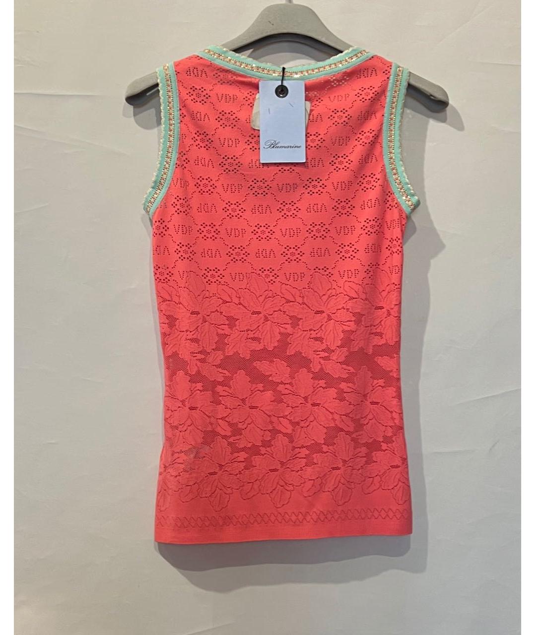 BLUMARINE Коралловая вискозная майка, фото 2