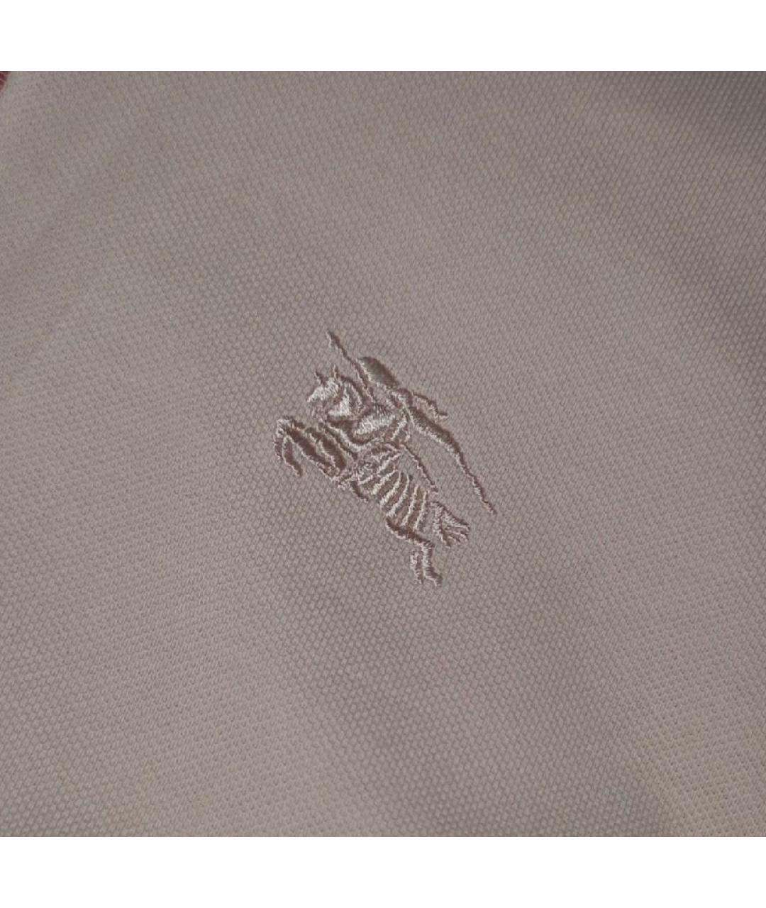 BURBERRY Розовая хлопко-эластановая футболка, фото 4