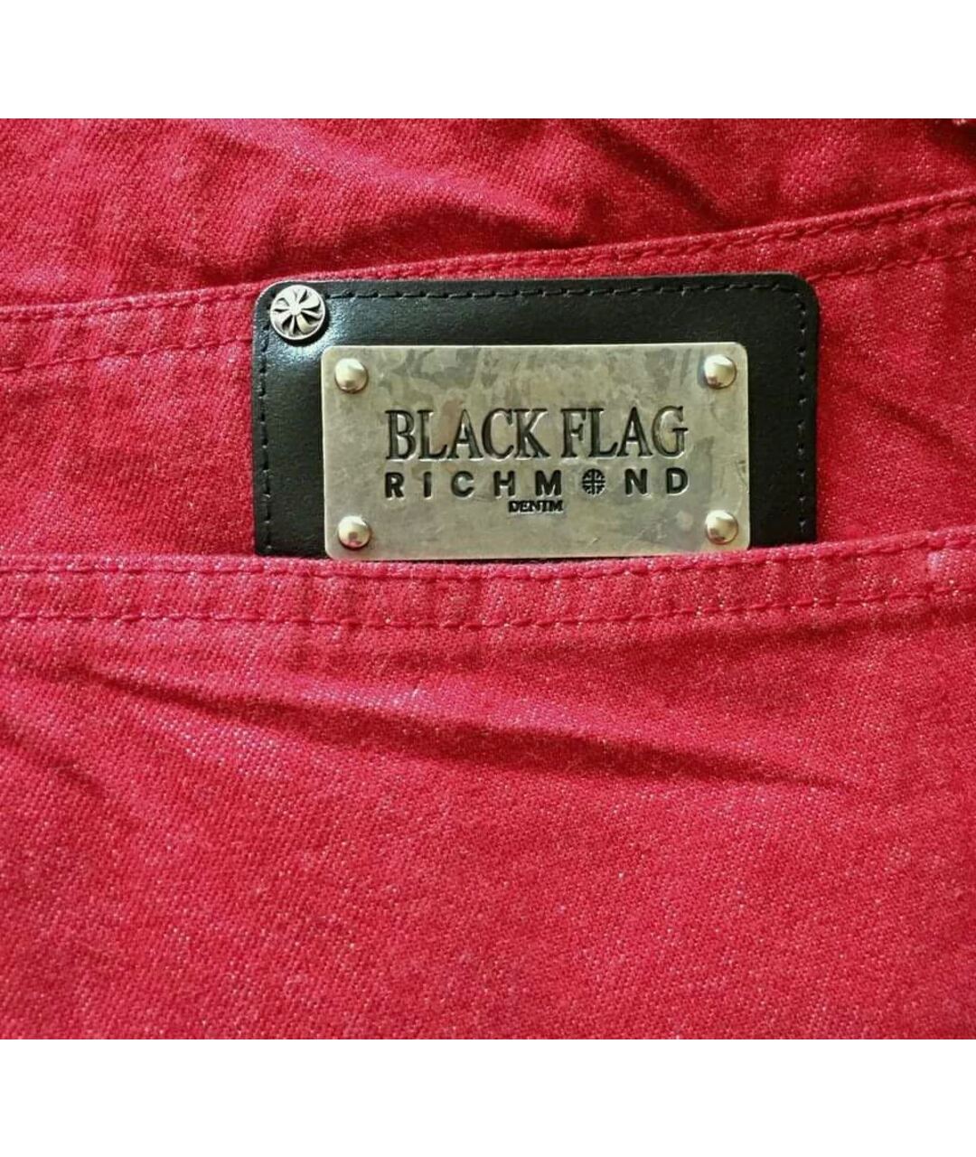 JOHN RICHMOND Красные хлопковые джинсы слим, фото 6