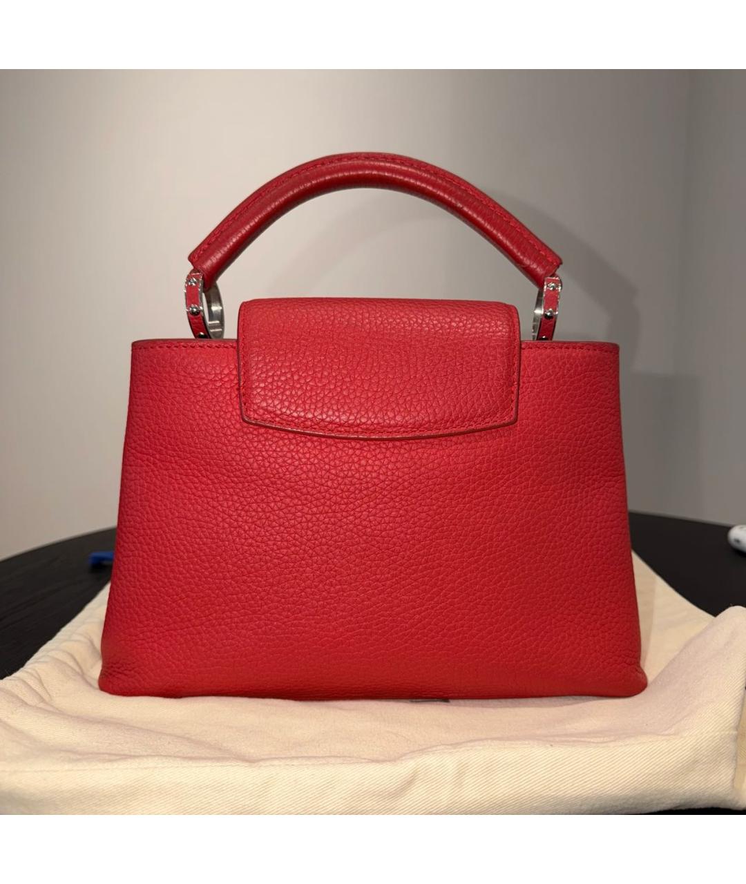 LOUIS VUITTON Красная кожаная сумка с короткими ручками, фото 3