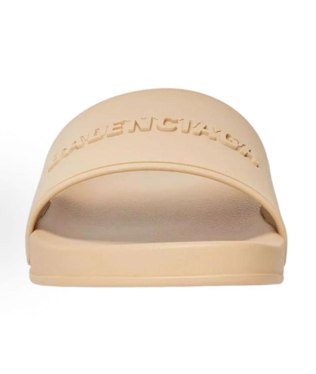 BALENCIAGA Бежевые шлепанцы, фото 3