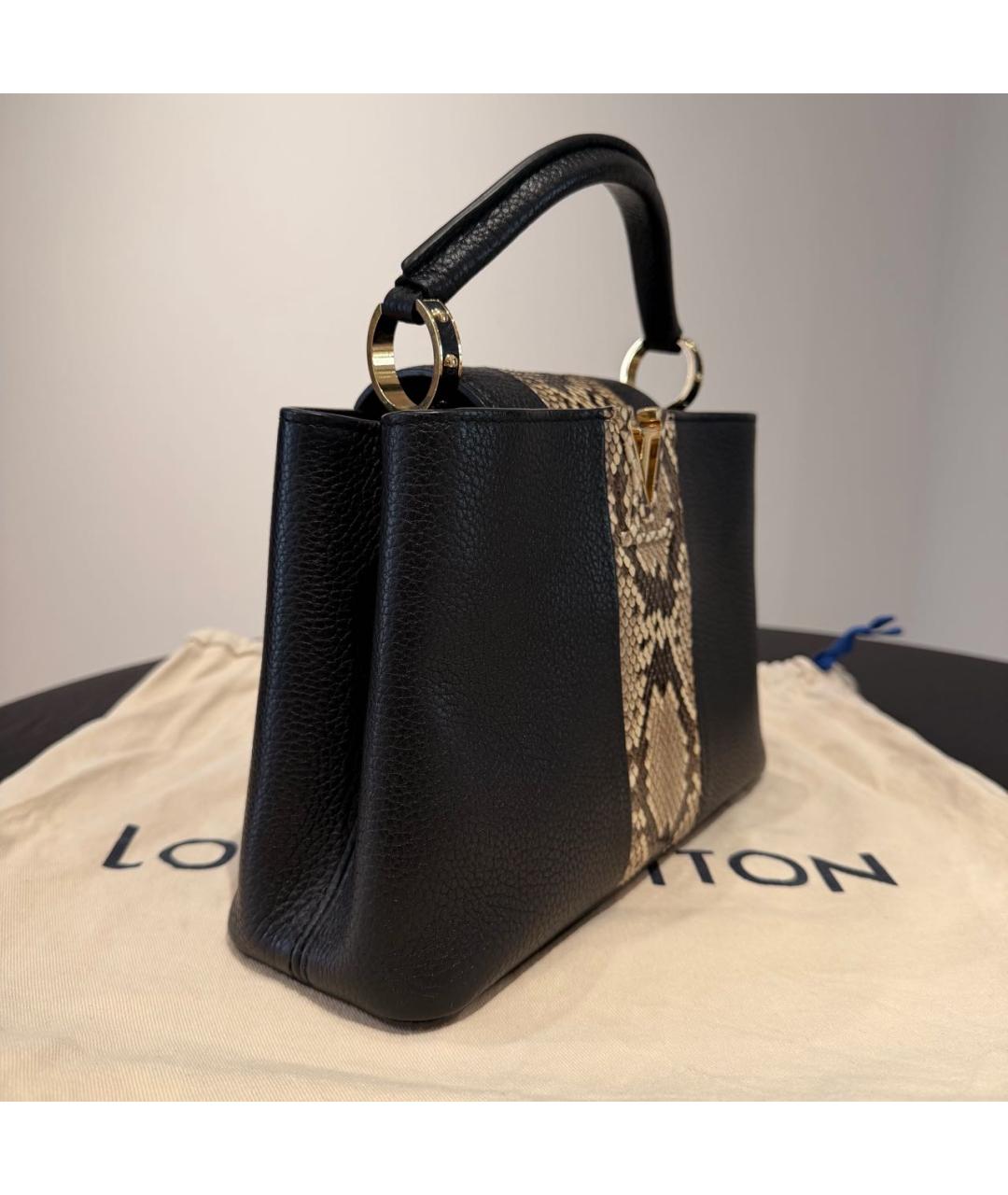 LOUIS VUITTON Черная сумка с короткими ручками из экзотической кожи, фото 2