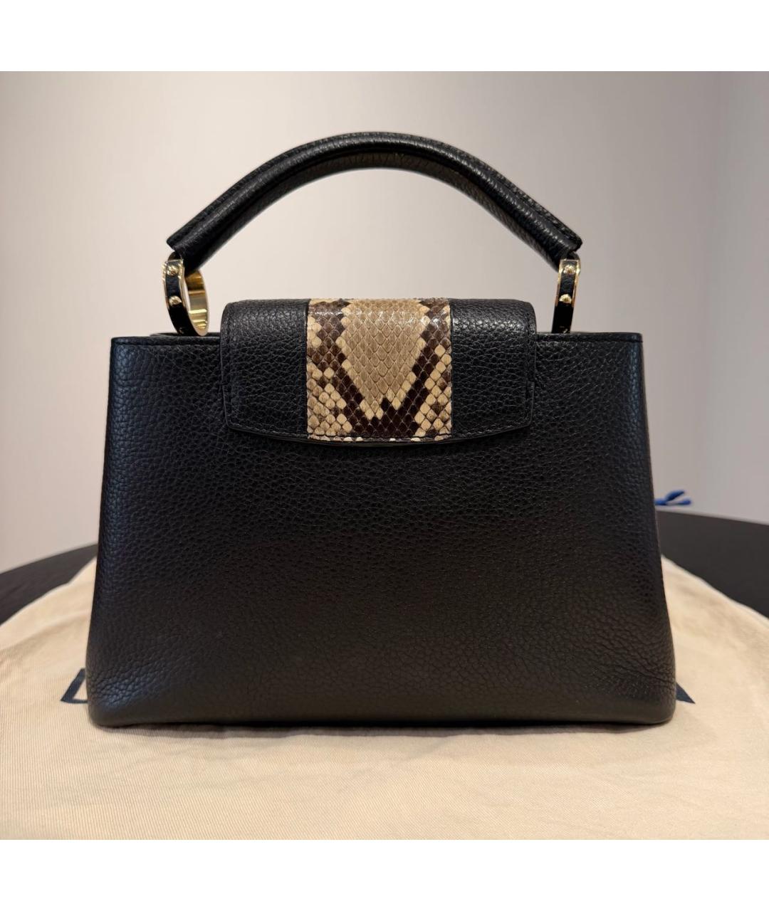 LOUIS VUITTON Черная сумка с короткими ручками из экзотической кожи, фото 3