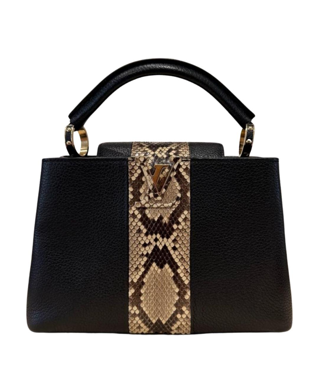 LOUIS VUITTON Черная сумка с короткими ручками из экзотической кожи, фото 1
