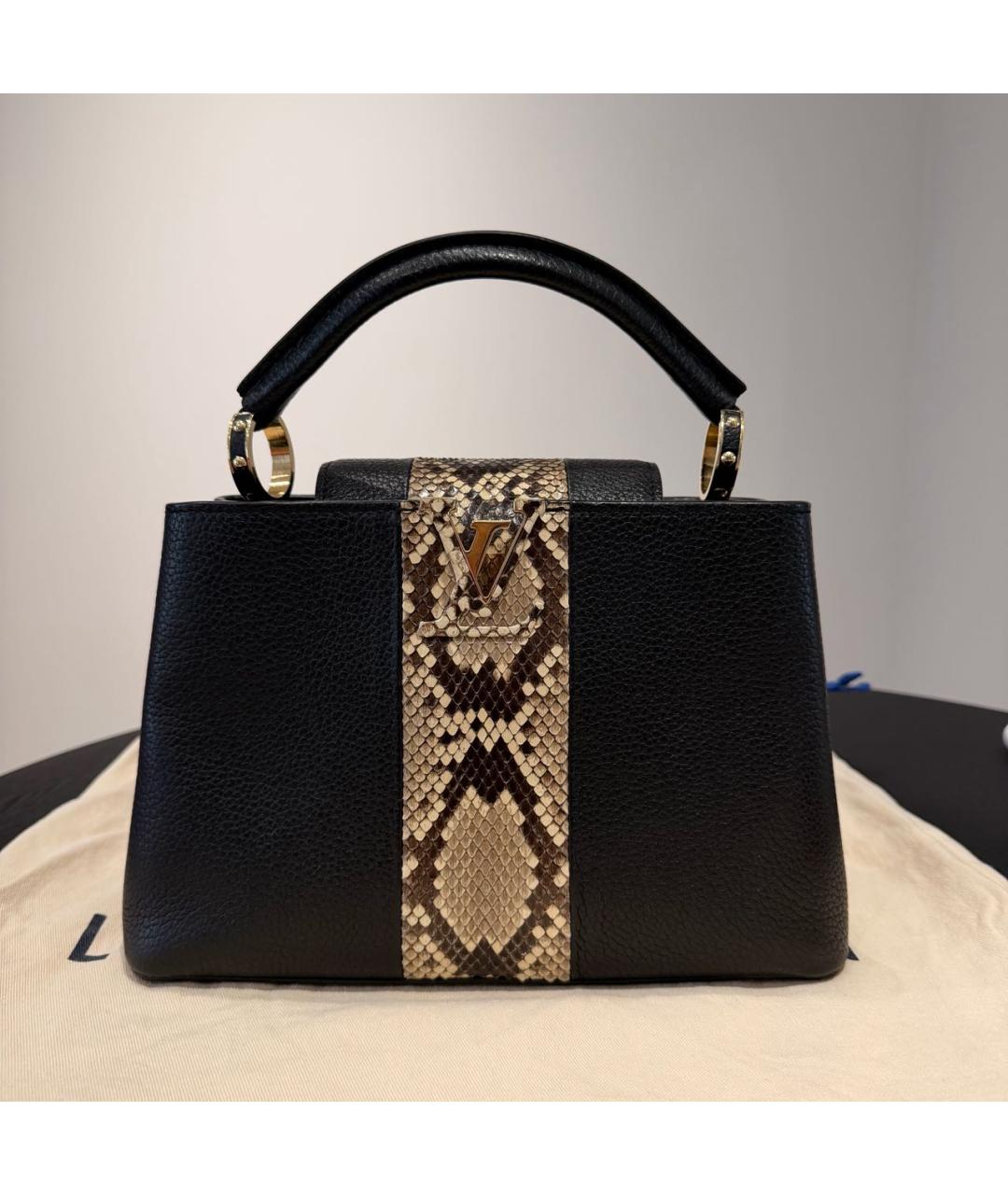 LOUIS VUITTON Черная сумка с короткими ручками из экзотической кожи, фото 9