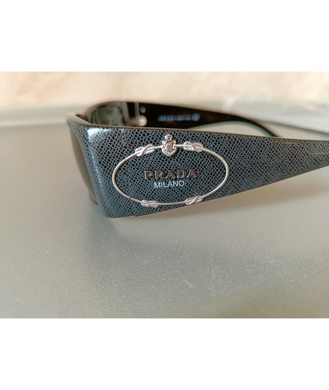 PRADA Черные пластиковые солнцезащитные очки, фото 7