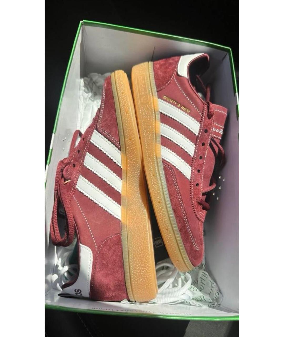 ADIDAS Бордовые замшевые кеды, фото 5