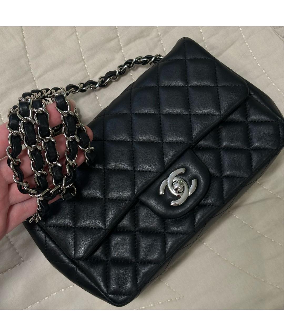 CHANEL Черная кожаная сумка через плечо, фото 4