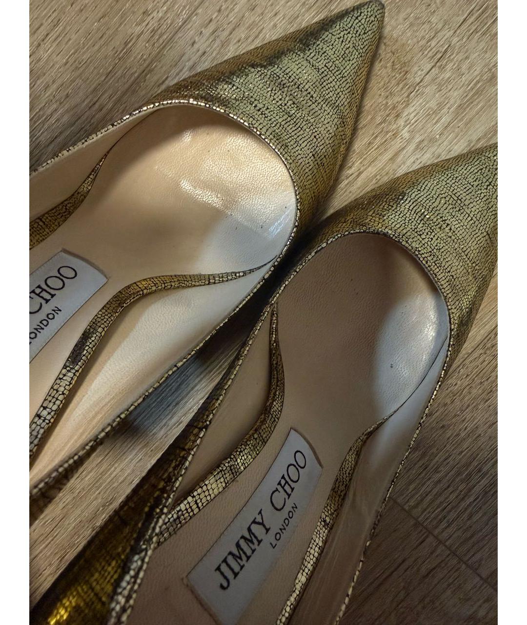 JIMMY CHOO Золотые туфли, фото 6
