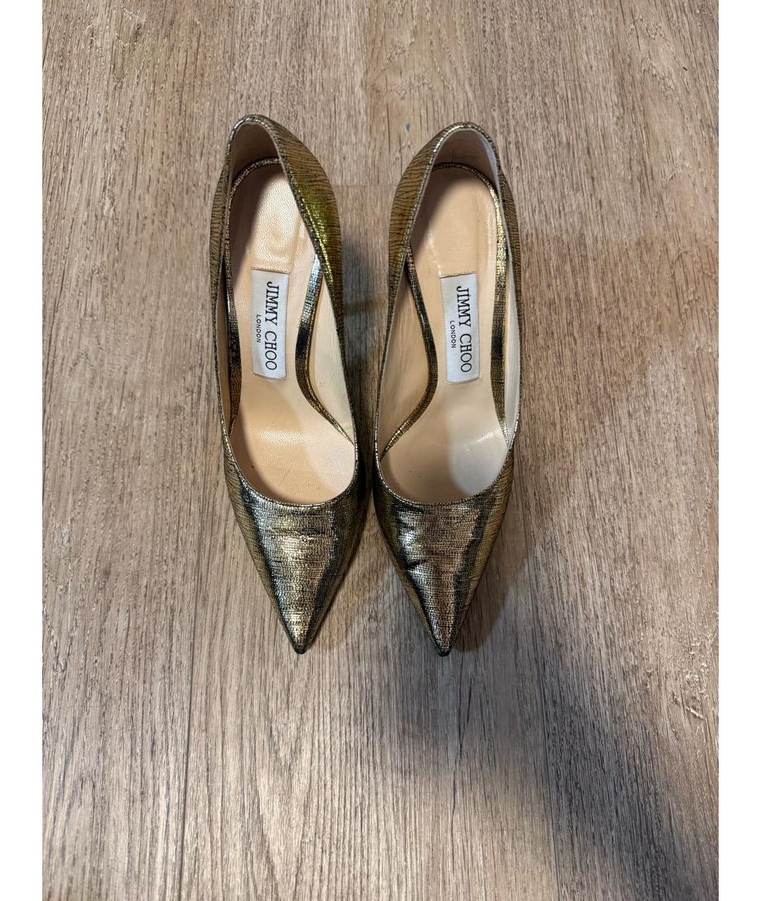 JIMMY CHOO Золотые туфли, фото 2