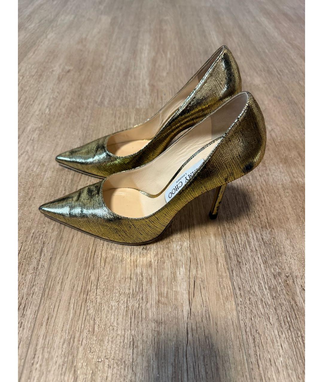 JIMMY CHOO Золотые туфли, фото 7