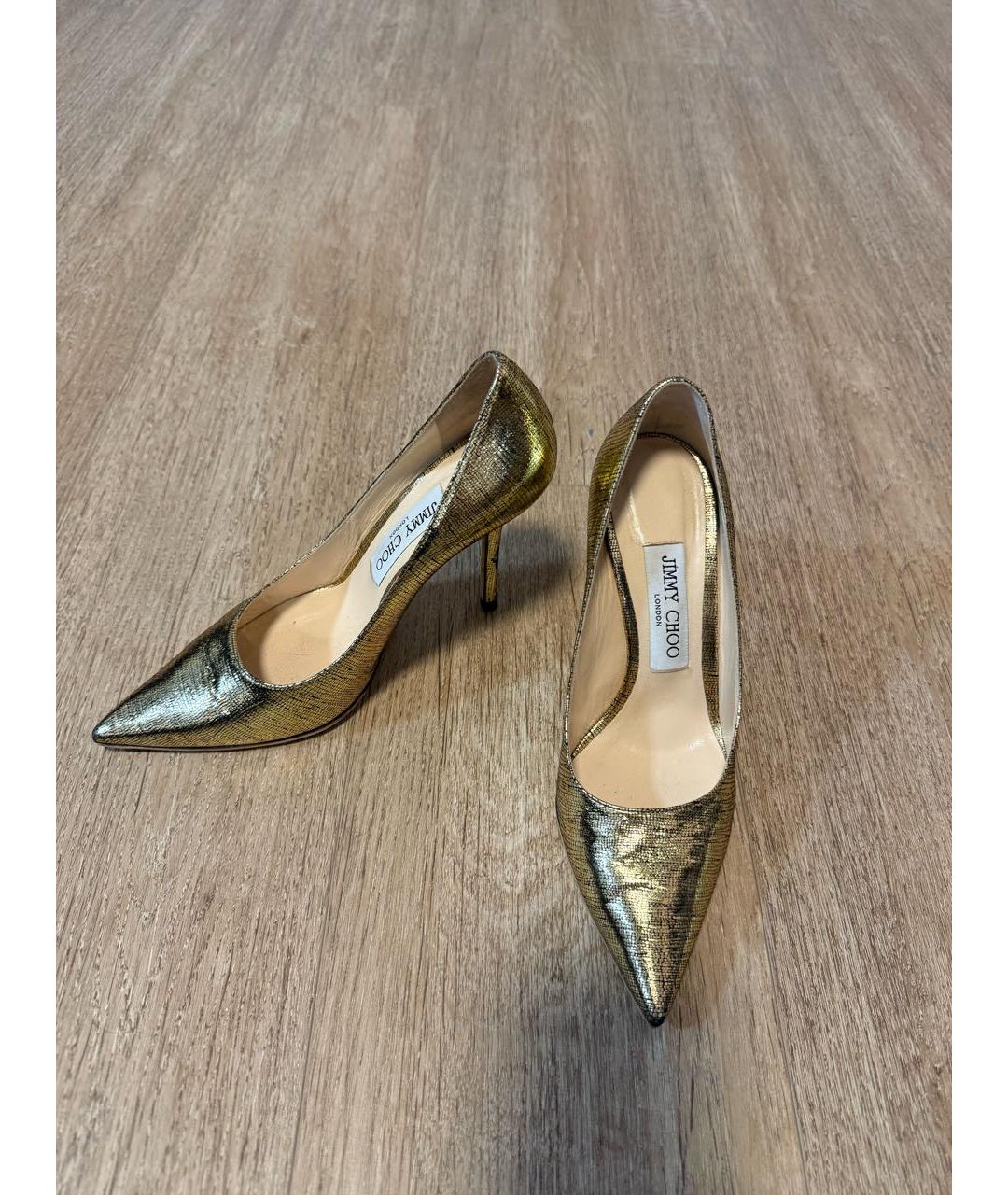 JIMMY CHOO Золотые туфли, фото 3
