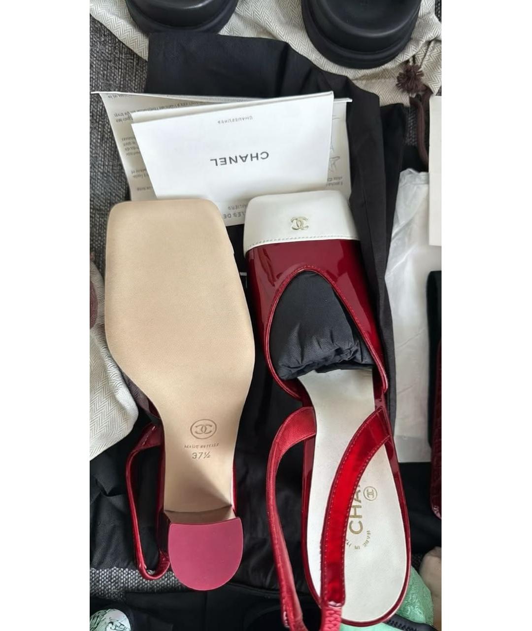 CHANEL Красные туфли из лакированной кожи, фото 2