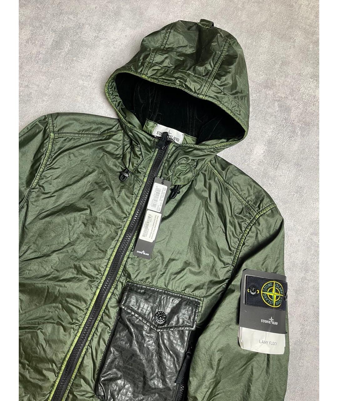 STONE ISLAND Зеленая полиамидовая куртка, фото 3