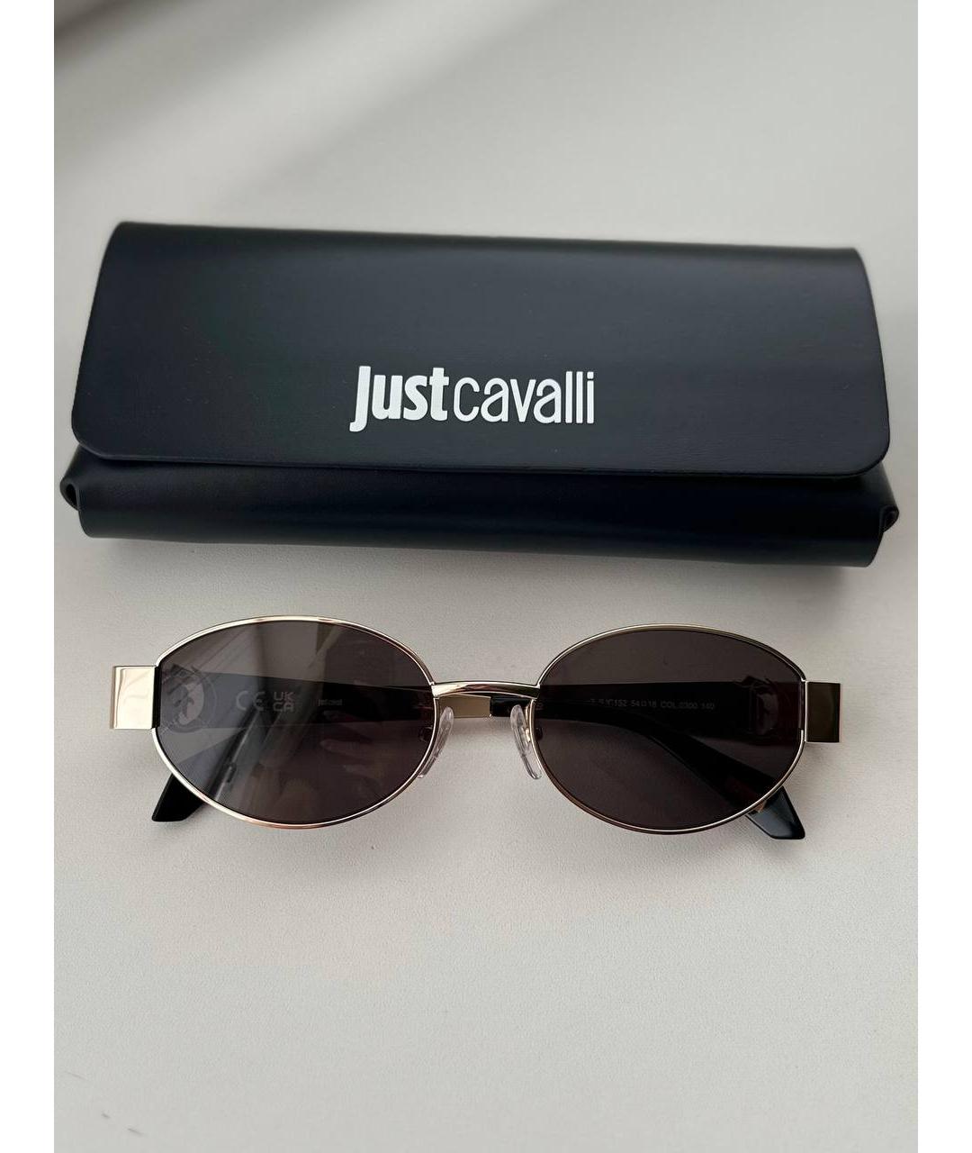 JUST CAVALLI Золотые металлические солнцезащитные очки, фото 4