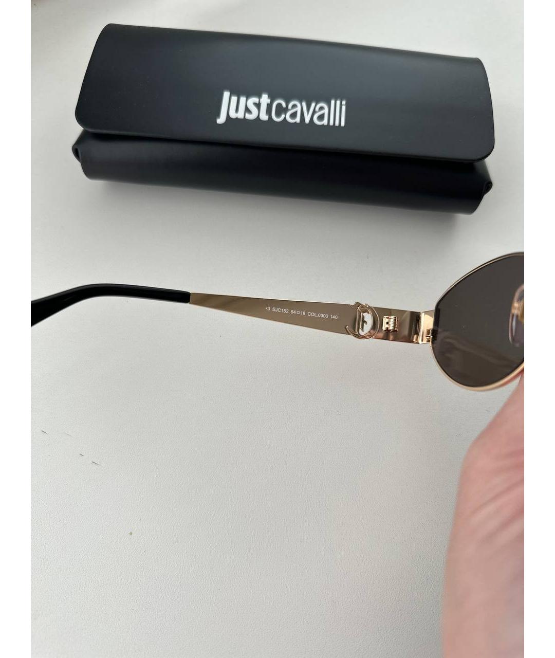 JUST CAVALLI Золотые металлические солнцезащитные очки, фото 6