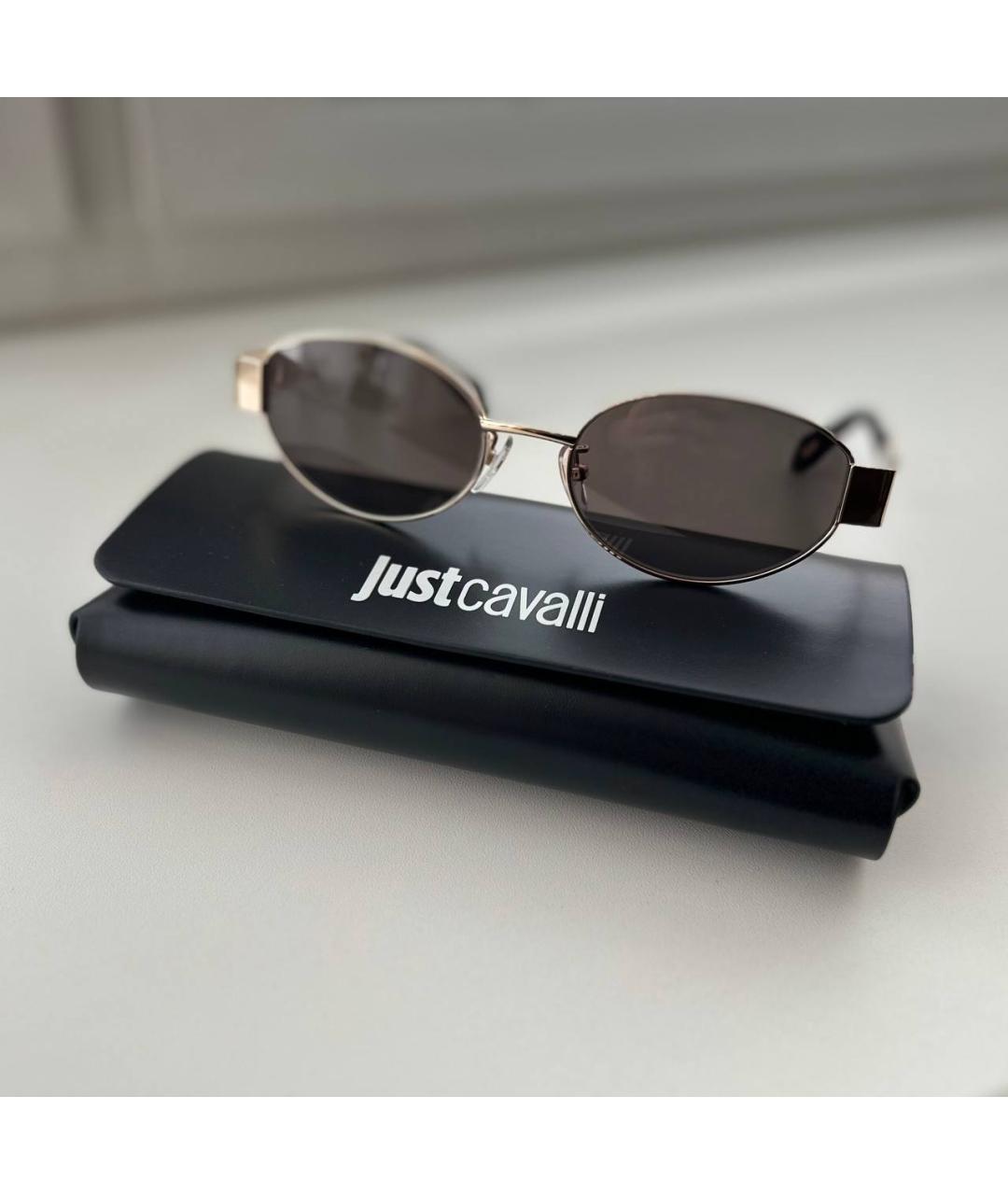 JUST CAVALLI Золотые металлические солнцезащитные очки, фото 5