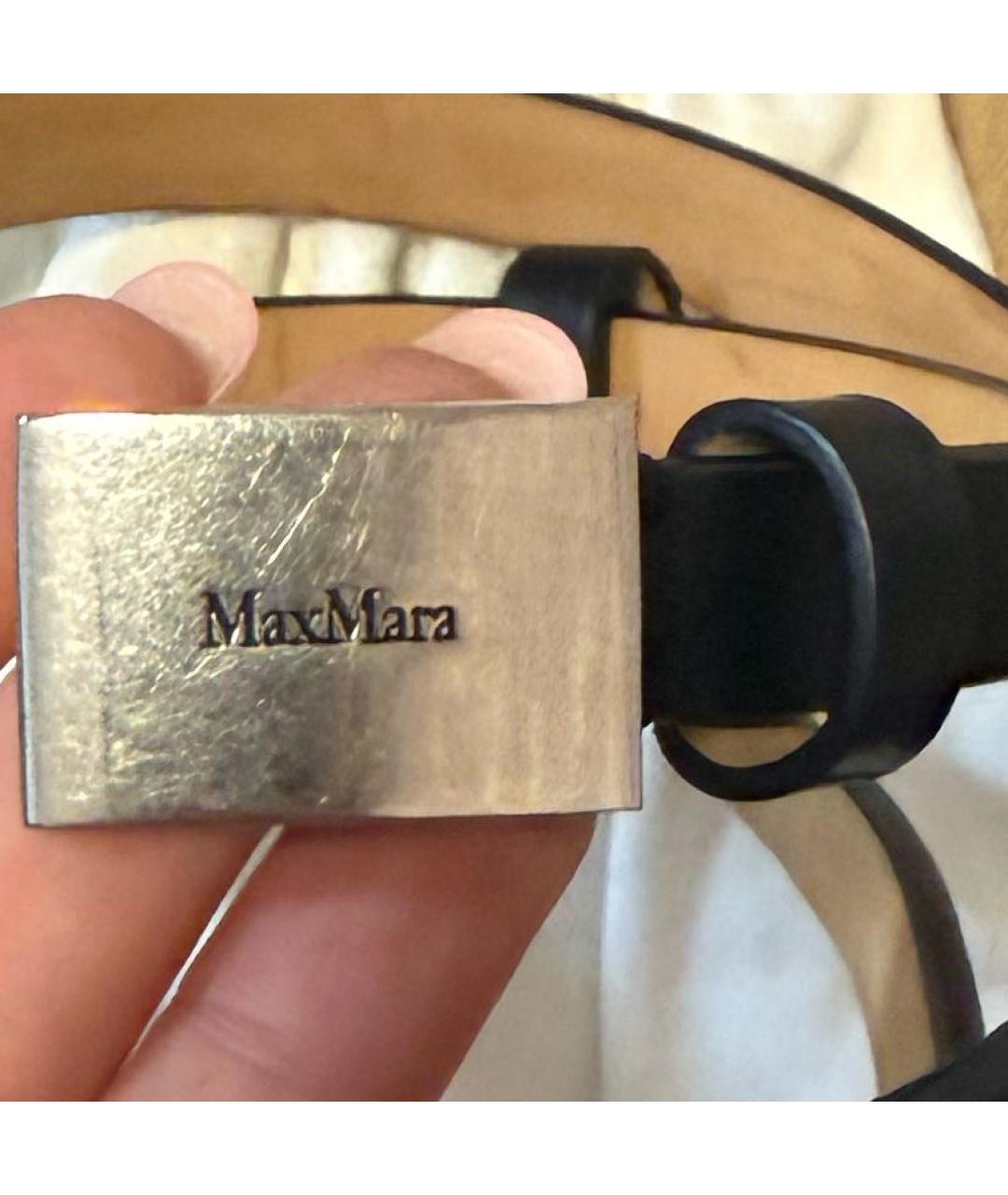 MAX MARA Черный кожаный ремень, фото 2