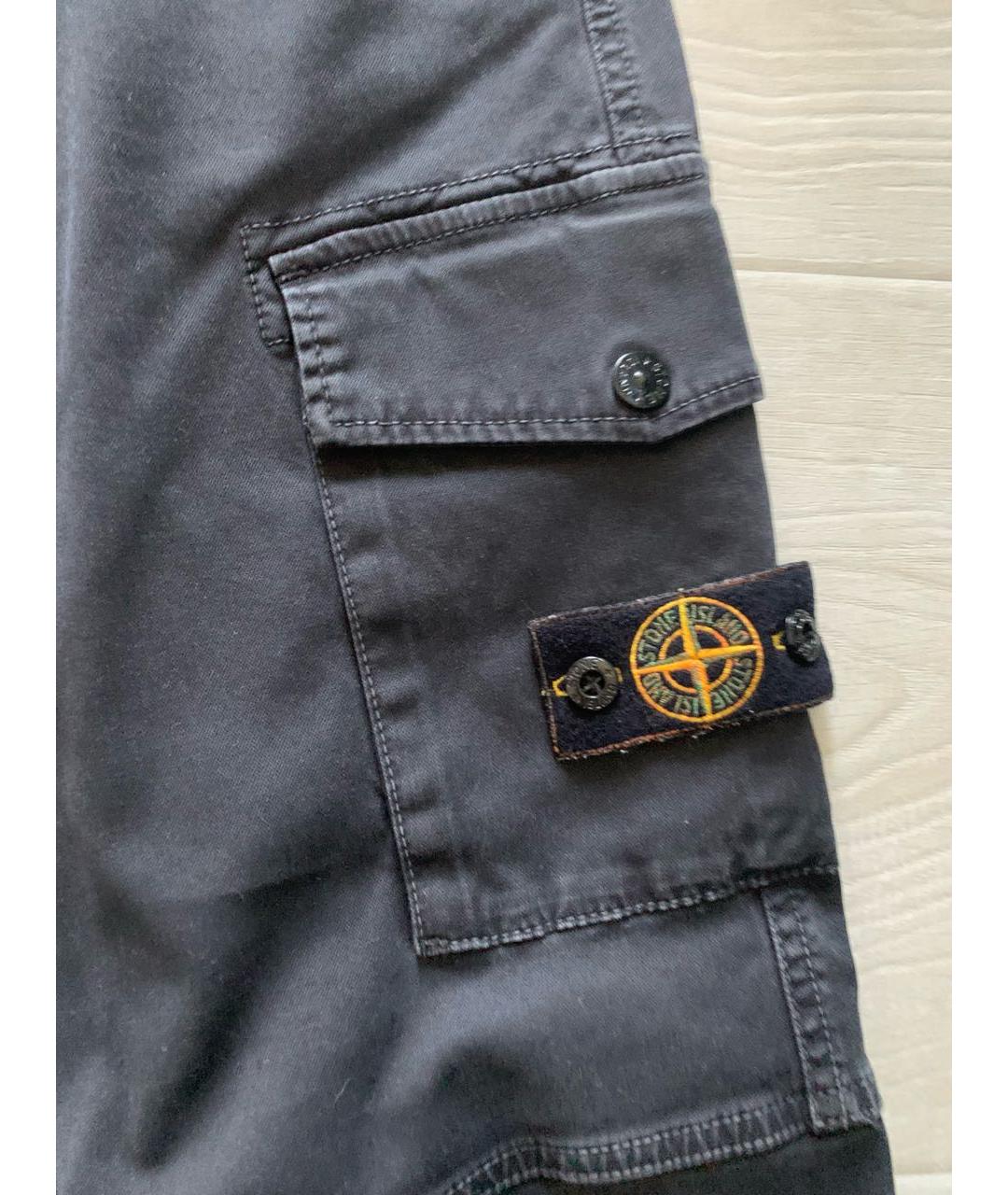 STONE ISLAND Серые хлопковые брюки и шорты, фото 4