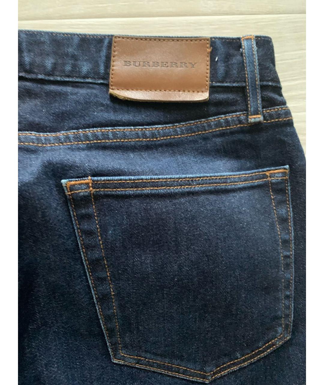 BURBERRY Синие хлопковые джинсы скинни, фото 4