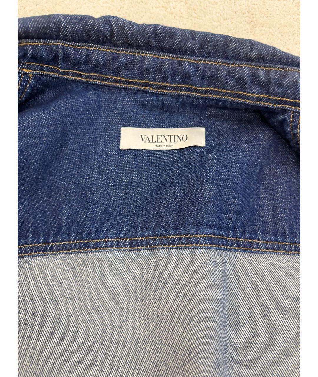 VALENTINO Темно-синяя хлопковая кэжуал рубашка, фото 3