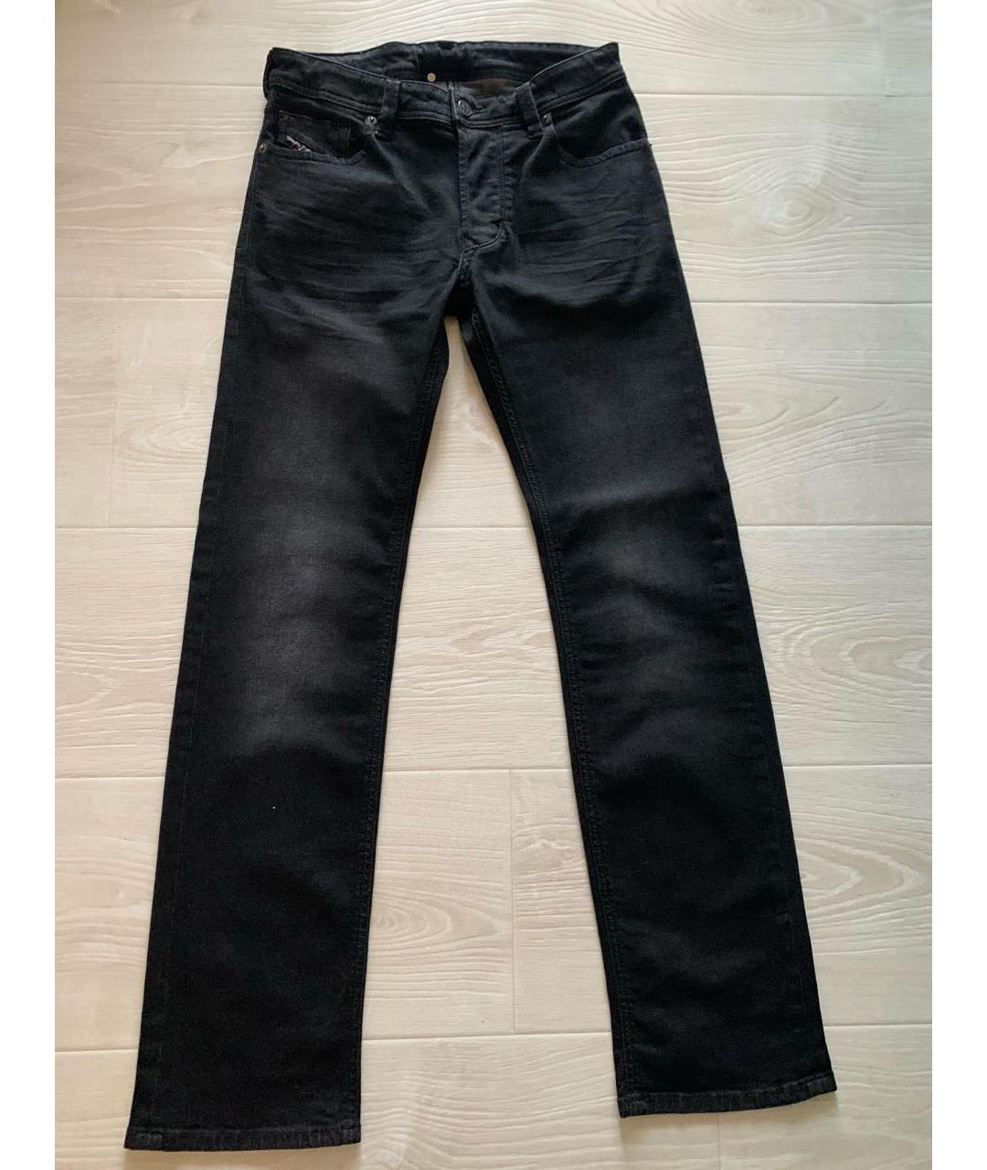 DIESEL Черные хлопко-эластановые прямые джинсы, фото 8