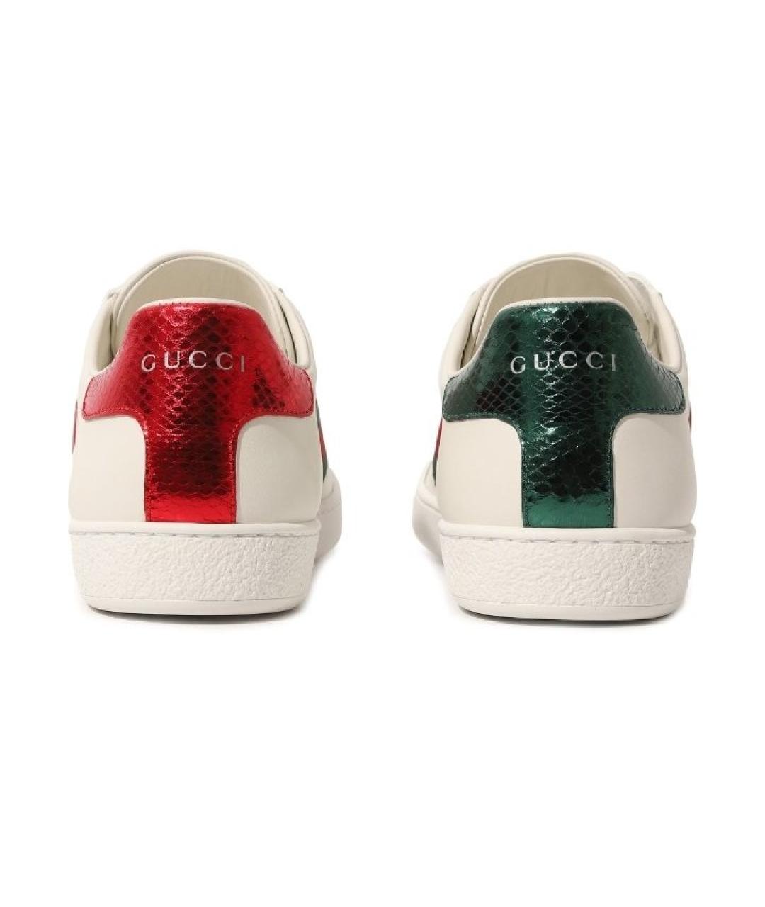 GUCCI Белые кожаные кеды, фото 3