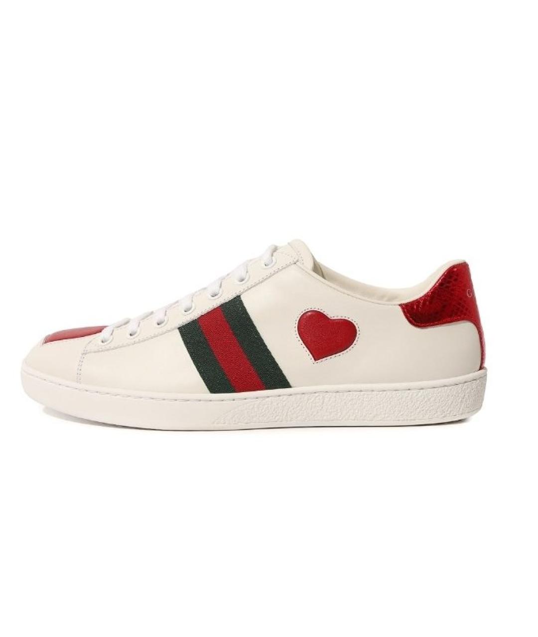 GUCCI Белые кожаные кеды, фото 9