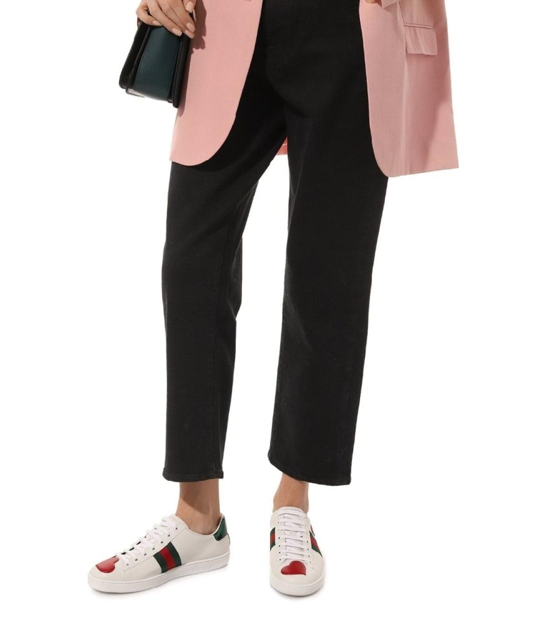 GUCCI Белые кожаные кеды, фото 2