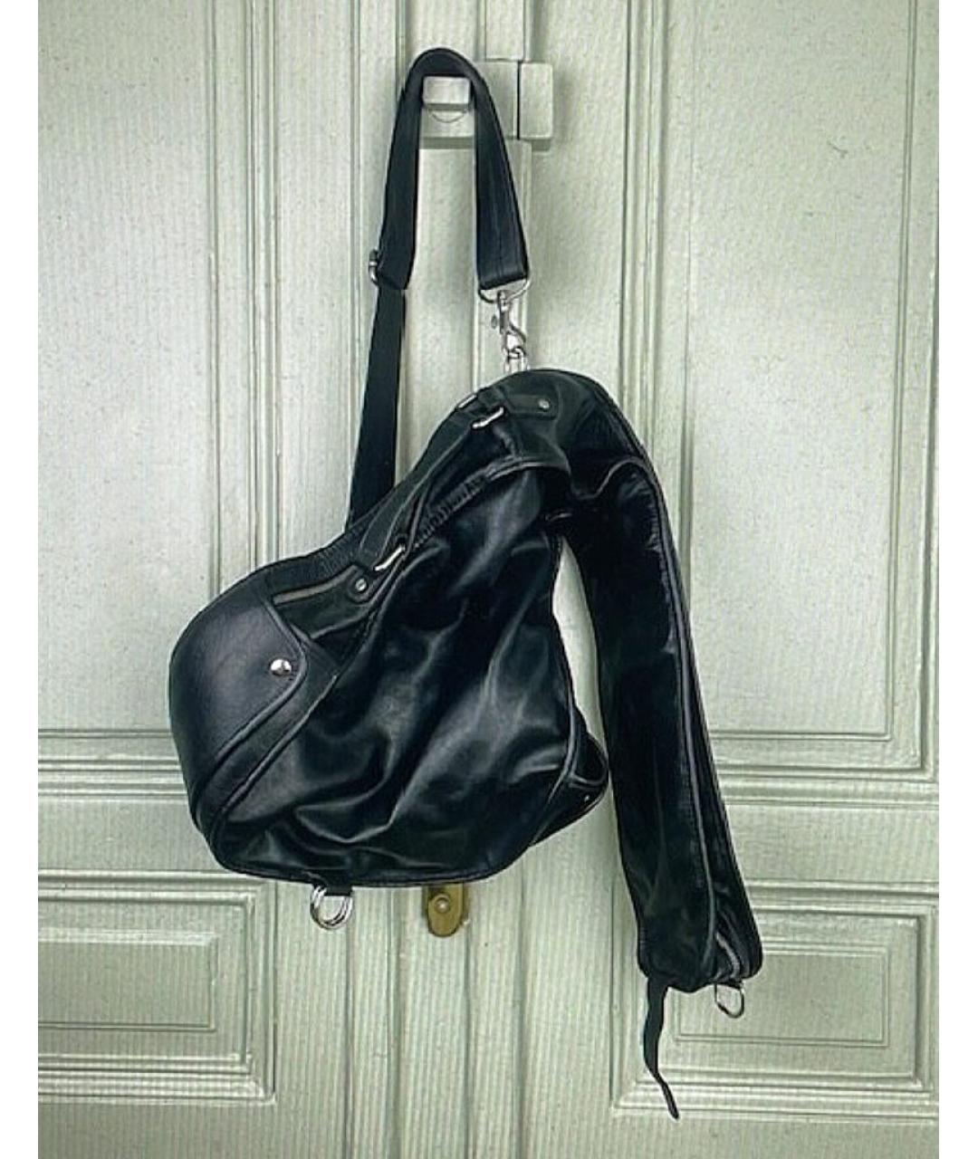 MAISON MARGIELA Черная кожаная сумка на плечо, фото 7