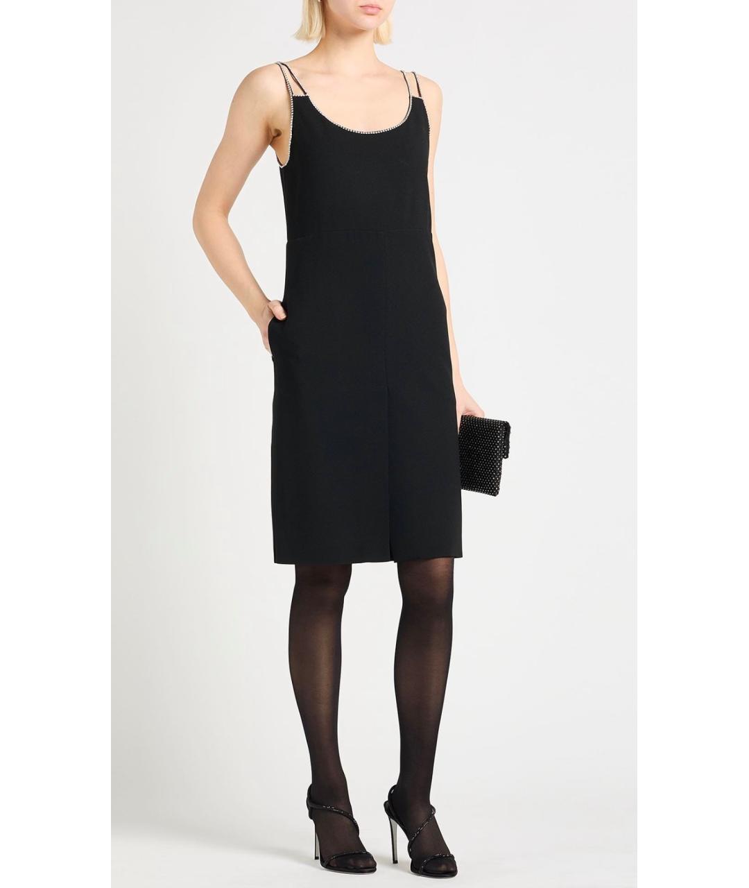 CELINE Черное вискозное коктейльное платье, фото 2
