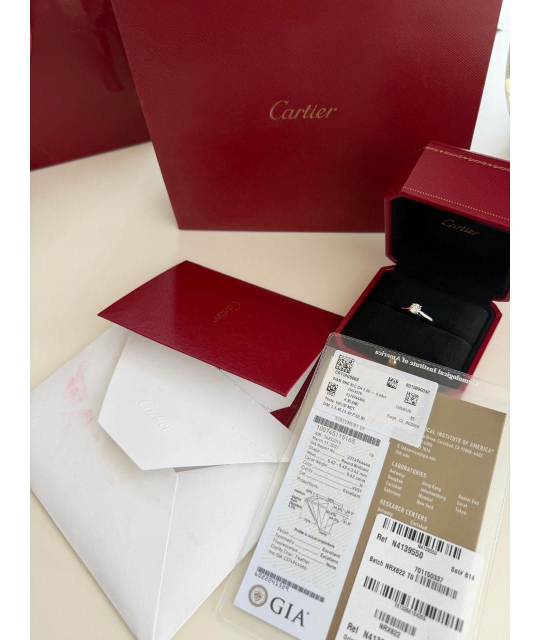 CARTIER Белое платиновое кольцо, фото 3