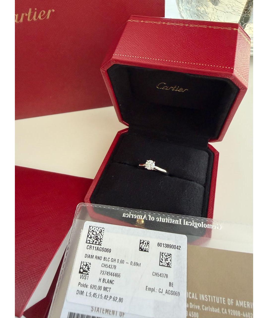 CARTIER Белое платиновое кольцо, фото 2