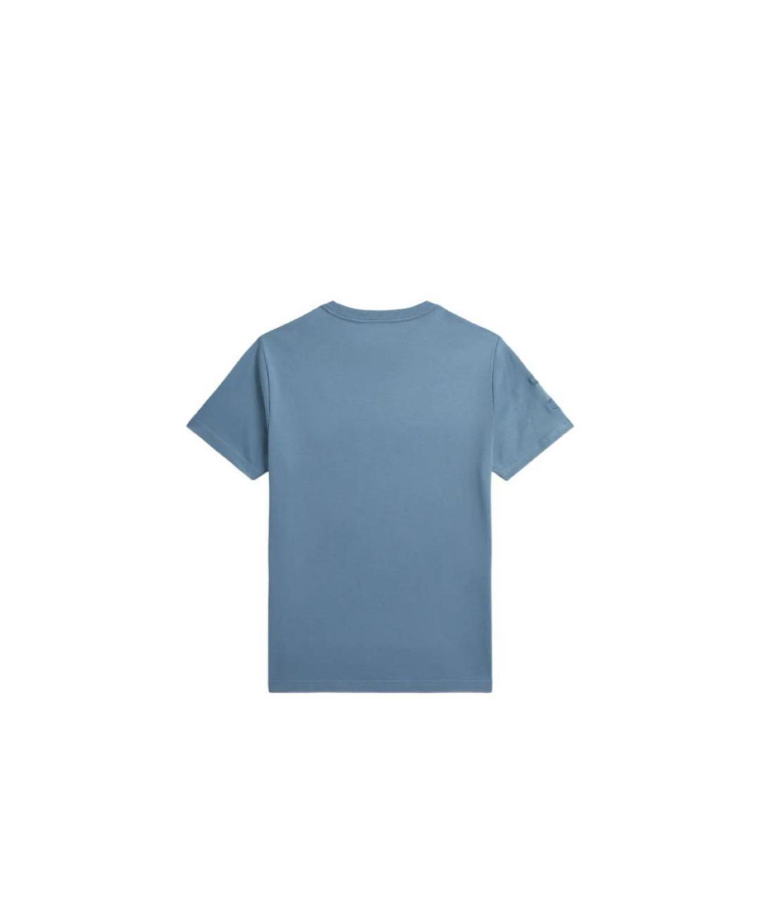 POLO RALPH LAUREN Синяя хлопковая детская футболка, фото 2