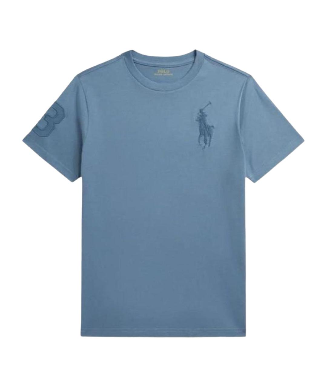 POLO RALPH LAUREN Синяя хлопковая детская футболка, фото 1