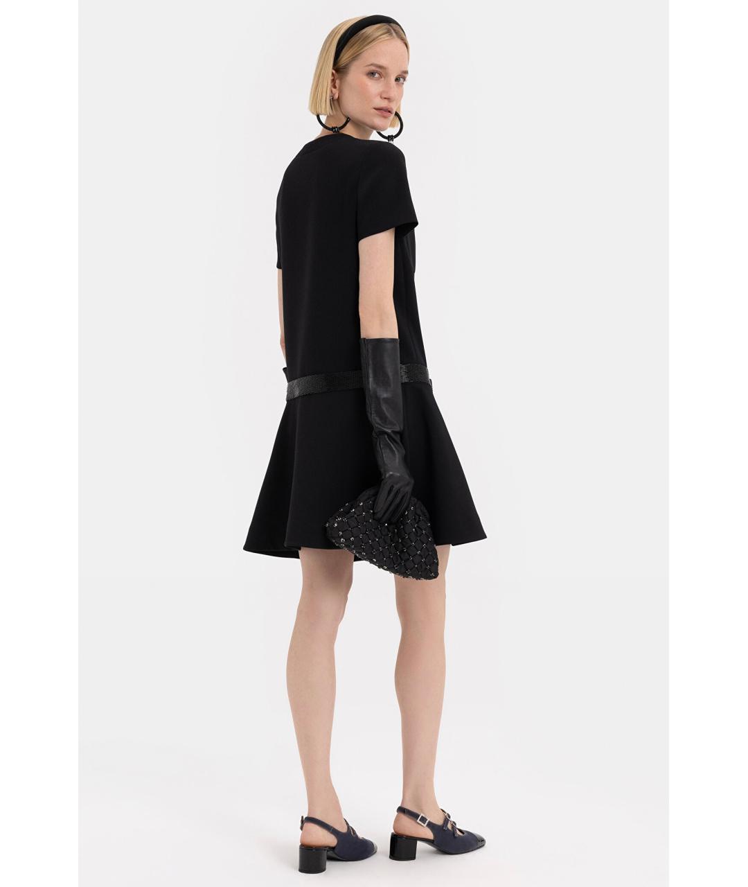 CELINE Черное шерстяное повседневное платье, фото 4