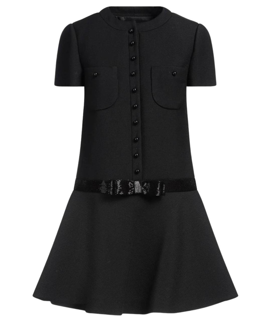 CELINE Черное шерстяное повседневное платье, фото 1