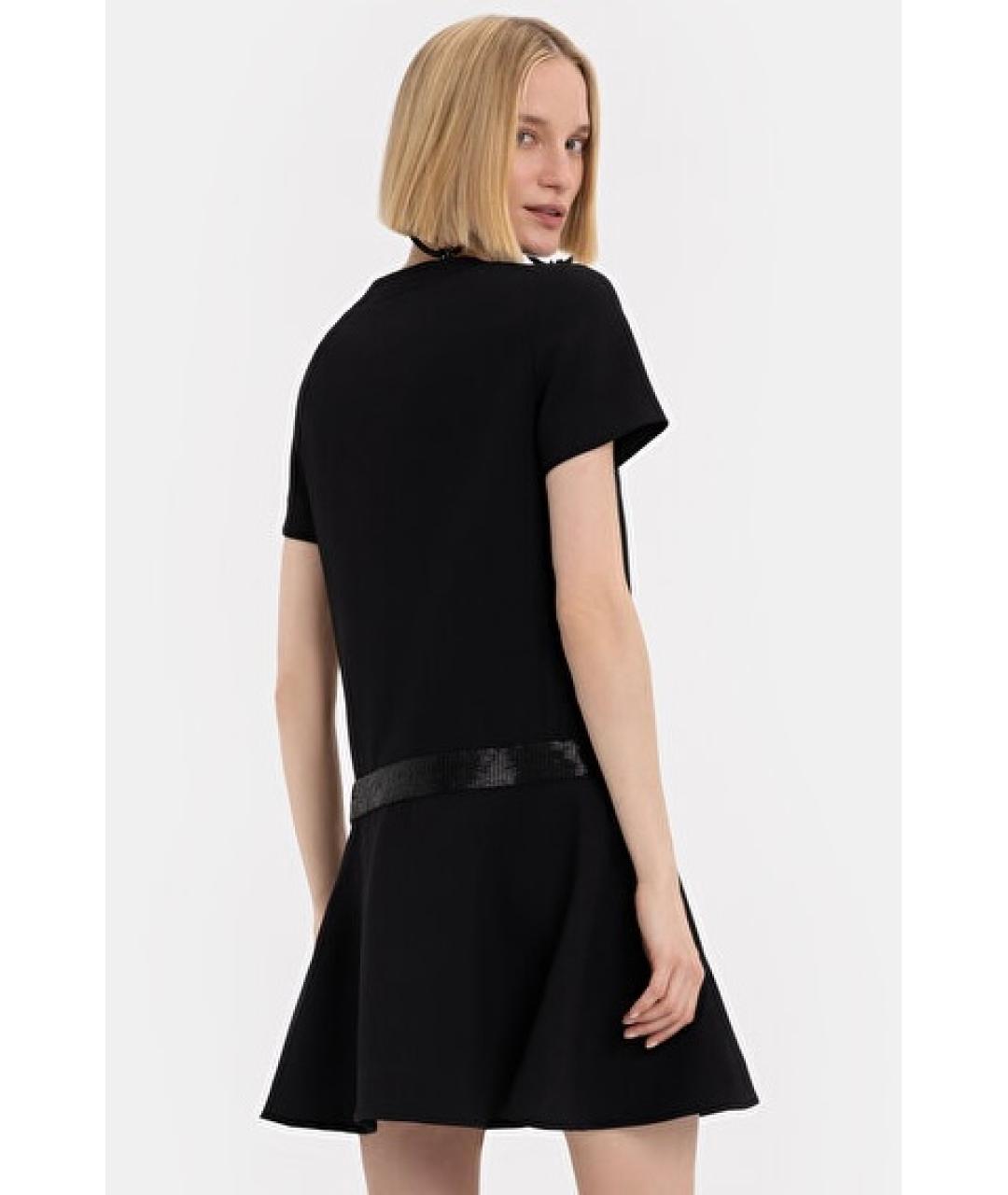 CELINE Черное шерстяное повседневное платье, фото 6