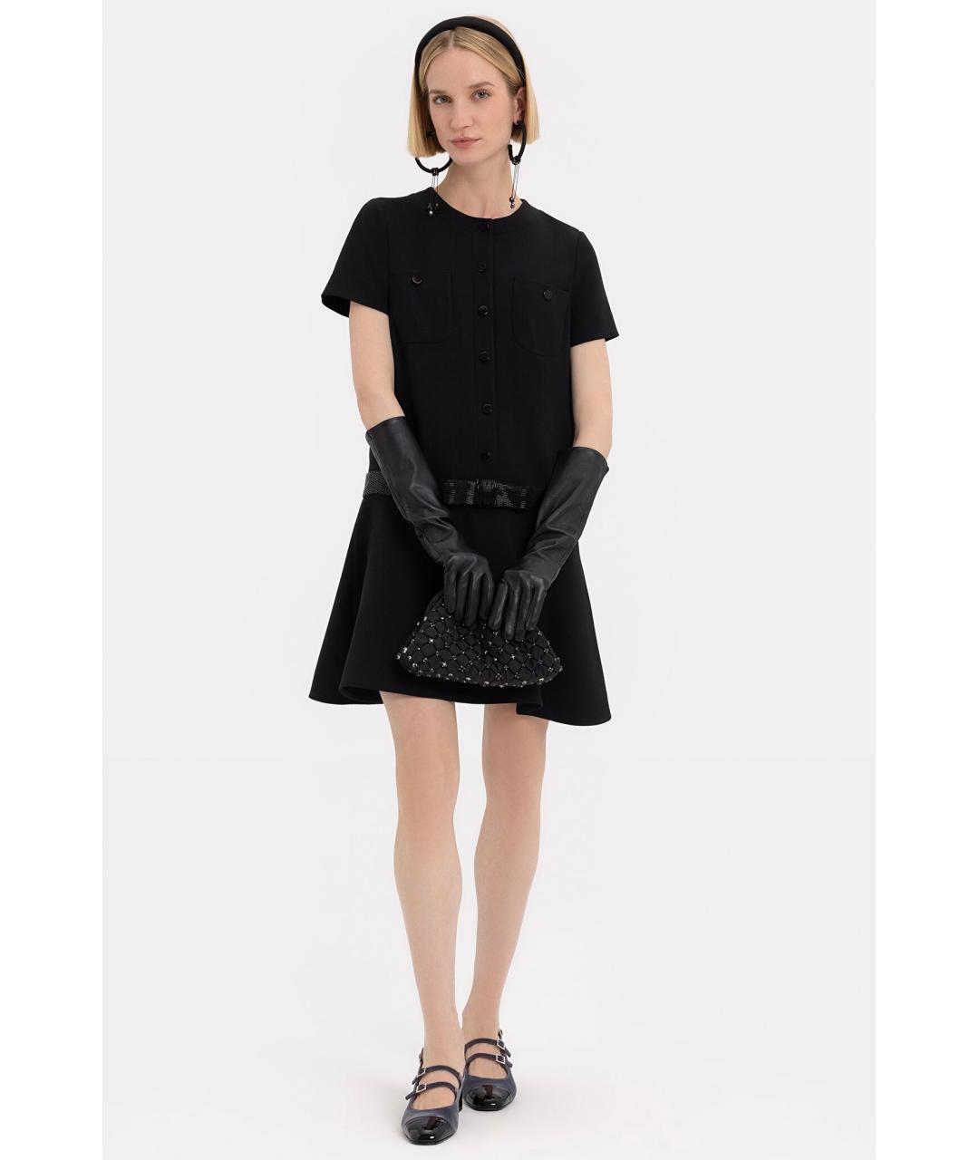 CELINE Черное шерстяное повседневное платье, фото 3