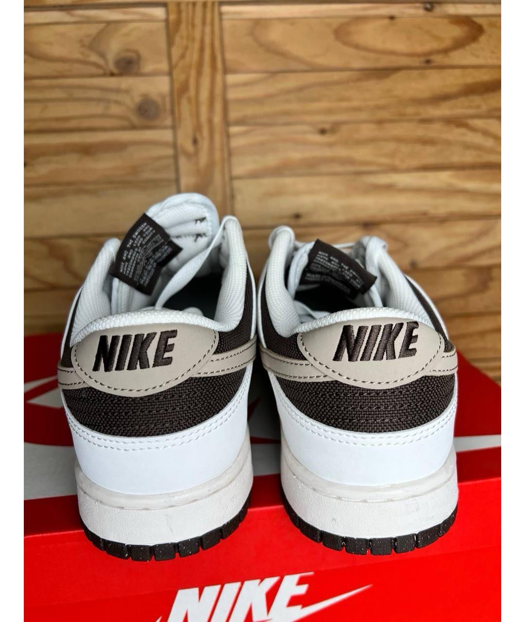 NIKE Коричневые кожаные низкие кроссовки / кеды, фото 4