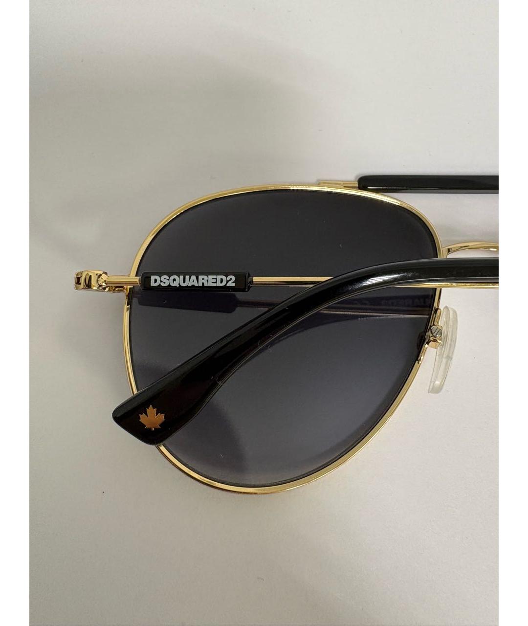 DSQUARED2 Золотые металлические солнцезащитные очки, фото 5