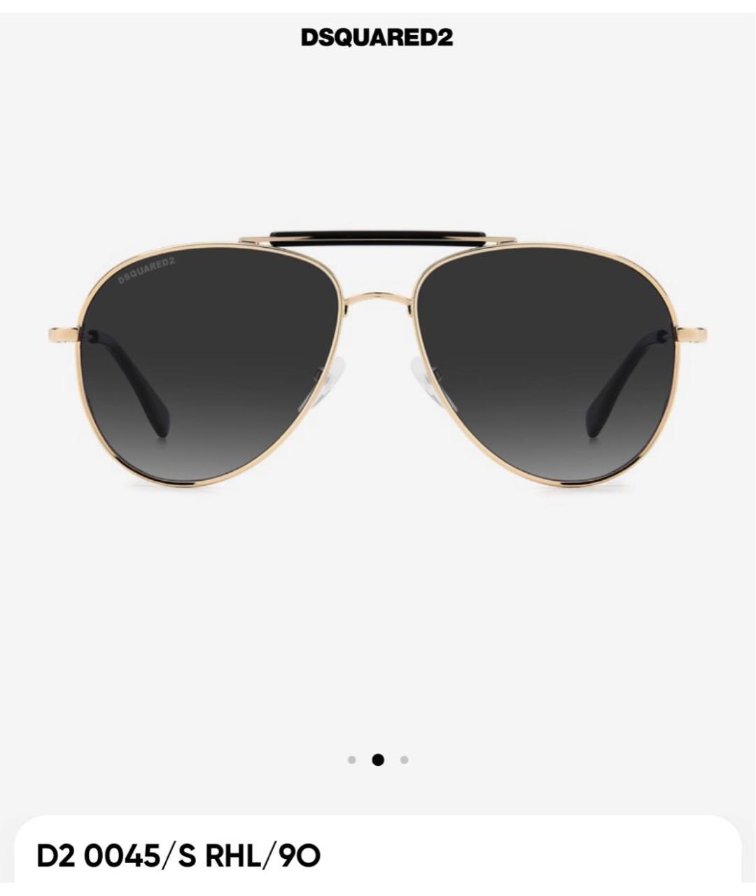 DSQUARED2 Золотые металлические солнцезащитные очки, фото 4